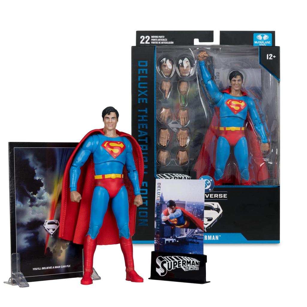 McFarlane DC Multiverse Superman The Movie Actionfigur Kinospielzeug (Superman 1978) 7 Zoll (Deluxe-Version)