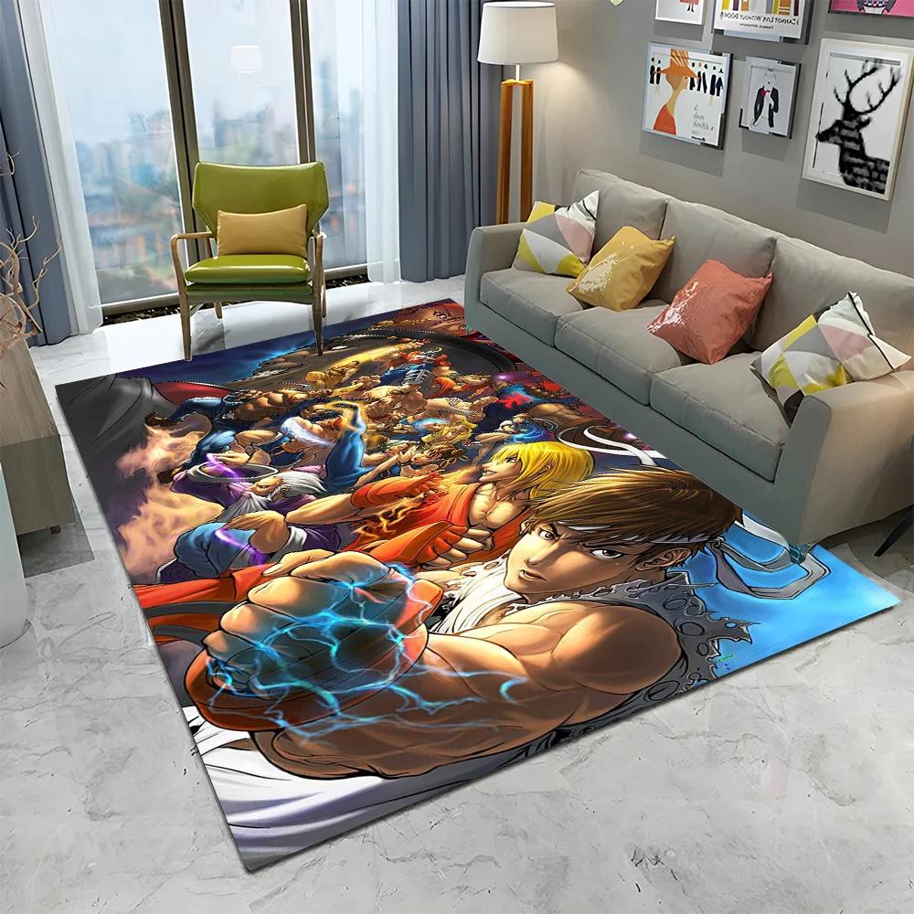Street Fighter Retro Game SF Gamer Carpet Rug for Home Living Room Bedroom Sofa Doormat Decor,kids Area Rug Non-slip Floor Mat