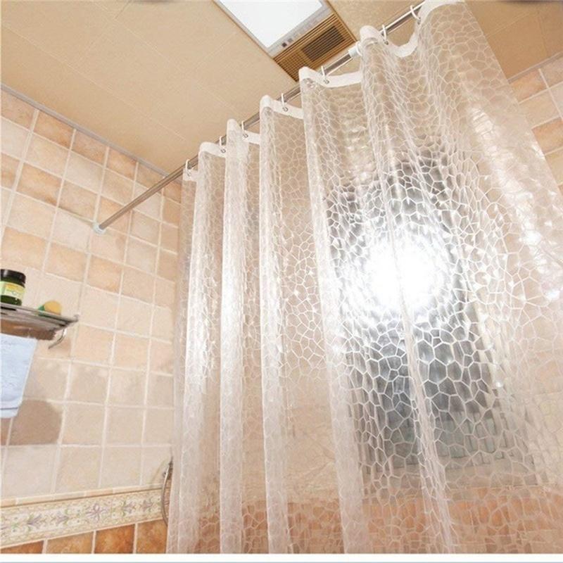 1PCS 180x180cm 3D Bathroom Bath Shower Curtain Transparent Thicker Waterproof Curtain