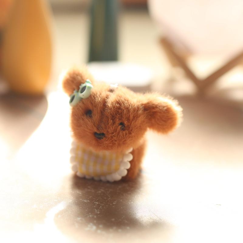 

Cute Scarf Sunglasses Puppy Plush Toy Keychain Pendant Bag Hanging Ornaments Keyrings Stuffed Animal Dog Dolls Accessories Gifts кавовий