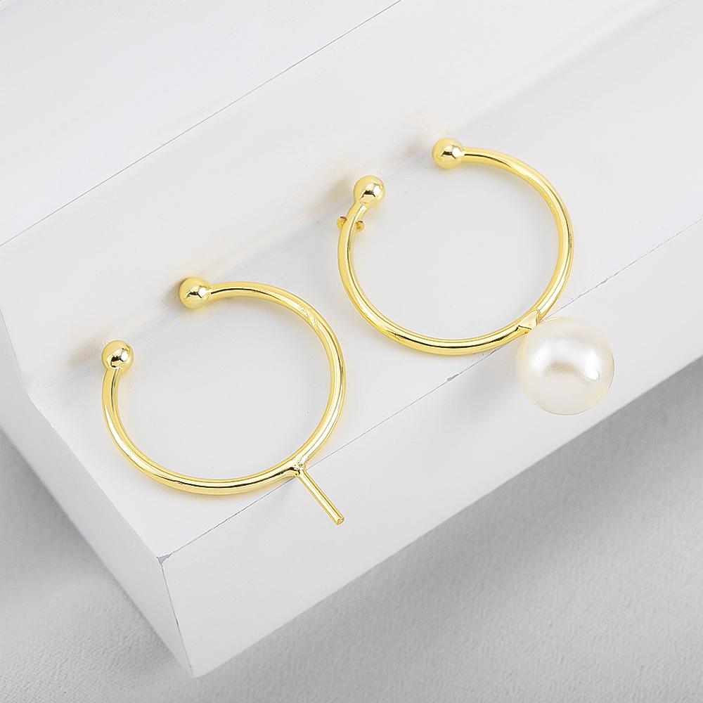 14K Plated Blank Ring Setings Fit Sticky Pearl Ring DIY With Pin Needle Holder Adjustable Live Ring Base Empty Holder Accessorie