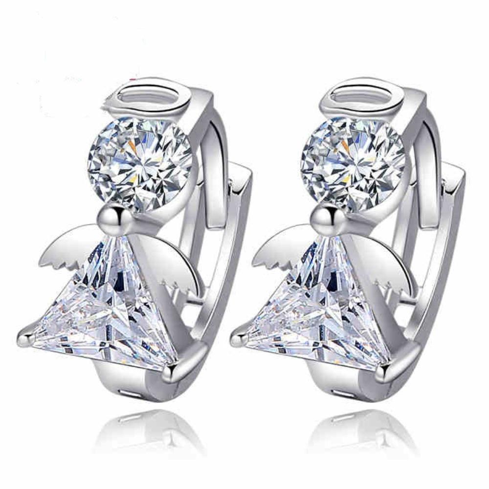 Elegant Angel Earrings Silver Plated Ear Jewelry for Women Stylish and Graceful Accessories