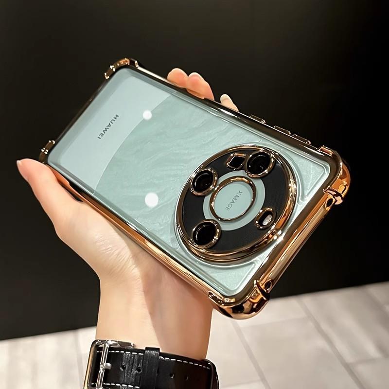 

Suitable for Huawei MATE70PRO Phone Case, Electroplated Four-corner Anti-drop, P60 High-end Soft Case Anti-drop NOVA6 5G золотой