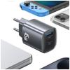 USAMS CC290 T66 45W GaN Wall Charger 1xUSB-A 1xUSB-C Silver