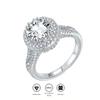 1CT Luxury Moissanite Ring,18K White Gold Plated S925 Silver European American Style