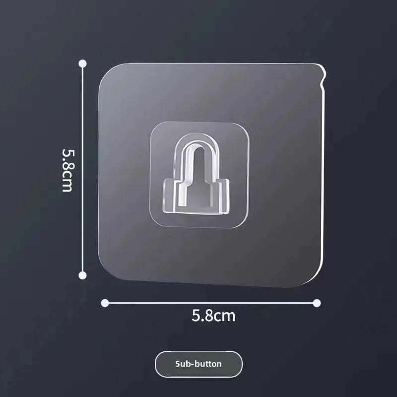 Double sided adhesive wall hooks Wall Hanger Strong Transparent Suction Cup Sucker Hook Wall Storage Holder Kitchen Bathroom