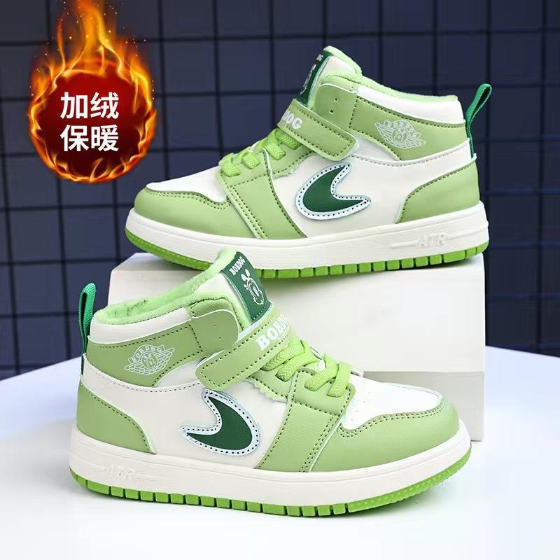 Babu Bean Classmate Boys Sneakers Spring and Autumn New Leather Surface Waterproof Single Shoes Children's Shoes Medium and Older Children 2025