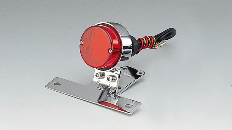 Kijima Motorcycle Parts Classic Tail Lamp, Round L, G18, 12V23/8W, Universal, Plated, 218-3013