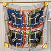 New chain silk scarf geometric square scarf premium temperament shawl headscarf mulberry silk printed silk scarf shawl