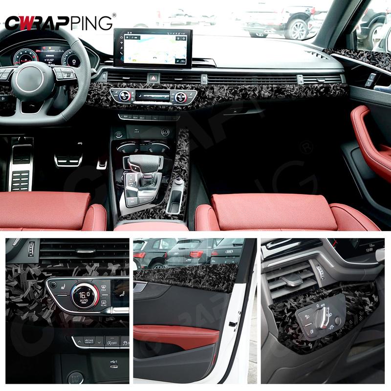 Forged Carbon Vinyl Car Wrap Self-Adhesive Vinyl Wrap Color Change Film DIY Waterproof Auto Interior Stickers Car Accessories