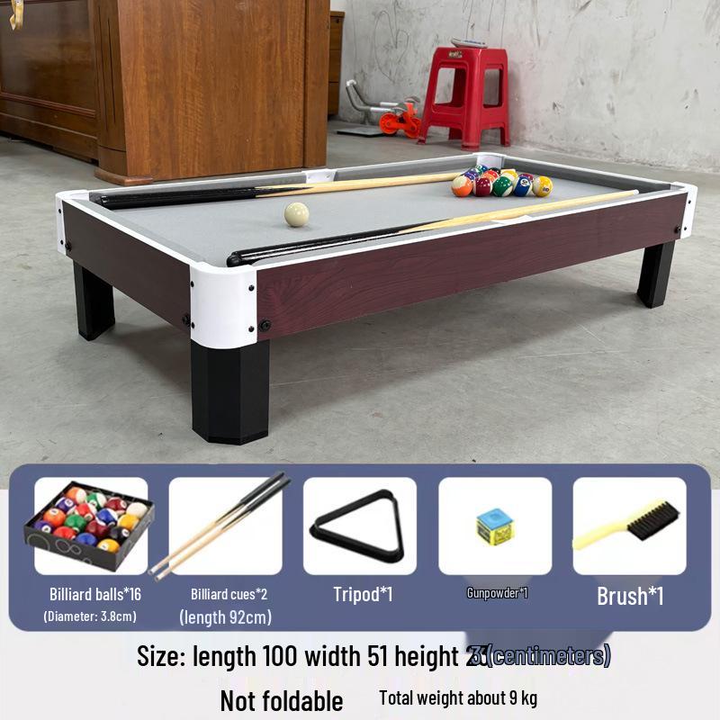 Foldable 2-in-1 Kids Pool & Ping Pong Table - Indoor American Black Eight Style
