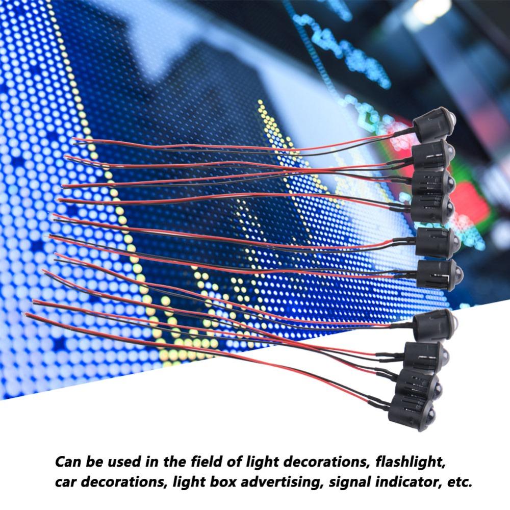 10PCS 12V LED Light Emitting Diode White Ultra Bright LED Low Power Constant LED  Display Panel