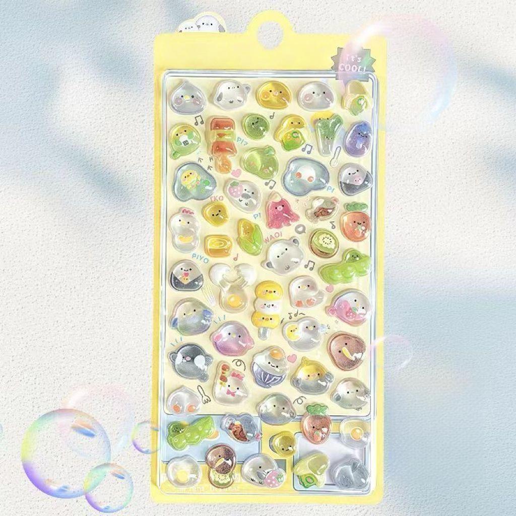 Cartoon 3D Rhinestone Stickers, Self-Adhesive Cute Animal Relief Stickers for Scrapbooking, DIY Crafts, Office & School Supplies