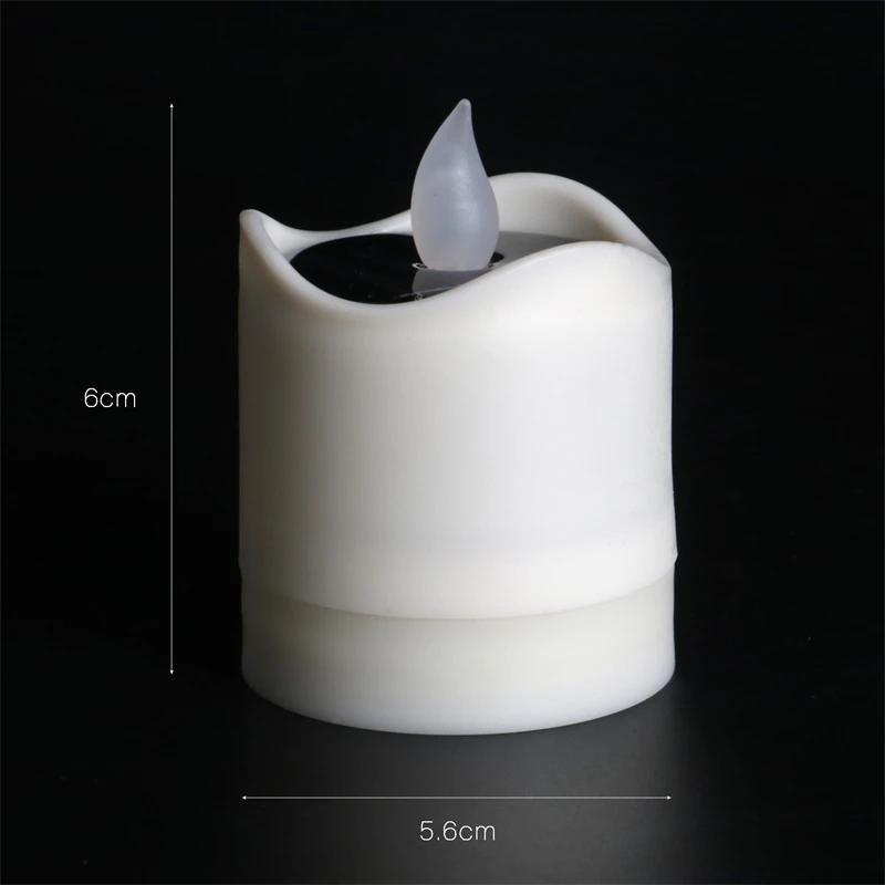 New Romantic Flickering Solar Flameless LED Candle Lights - Tea Lights Simulation for Outdoor Wedding Party Decor - Garden Ambia
