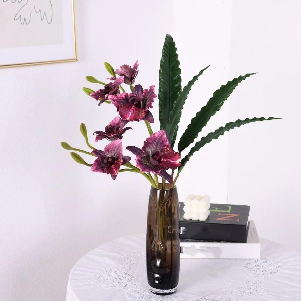 Realistická lodyha Cattleya Orchidej Realistický dotek Cymbidium Kytice Umělé květy Orchidejí Svatba