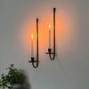 Metal Wall Candle Sconce Holder Set of 2 Wall Mount Candle Holders Modern Wall Candle Sconces Hanging for Living Room Farmhouse Fireplace Wedding
