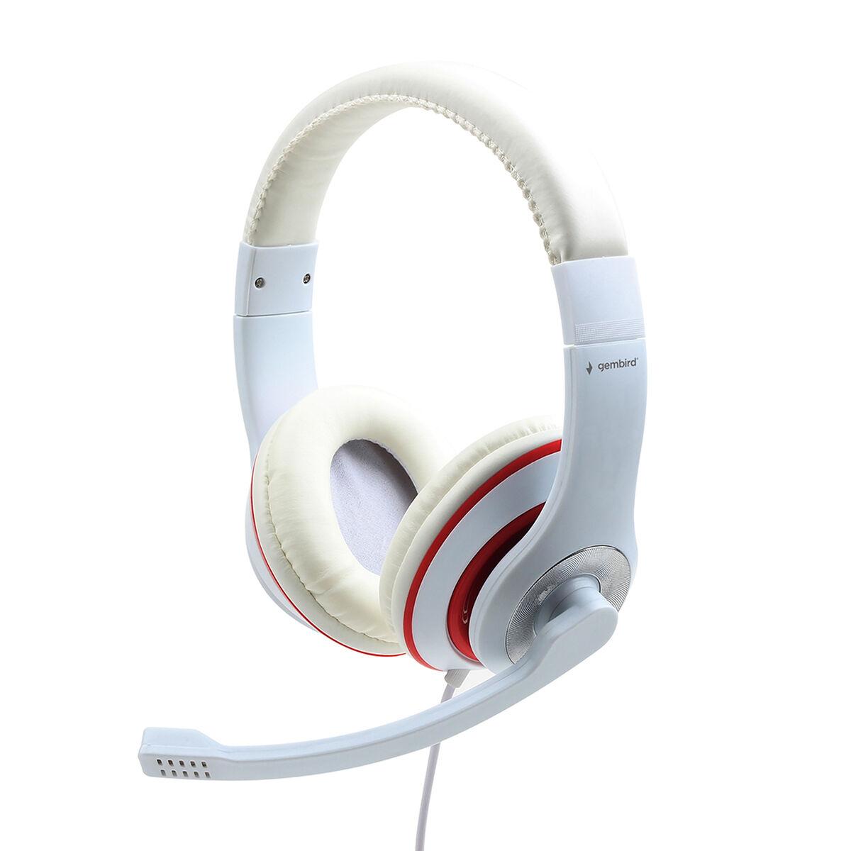 

Casques avec Microphone GEMBIRD MHS-03-WTRD Blanc