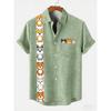 2026 Daily Men's Casual Short Sleeved Shirt with Natural Ethnic Pattern Printed Shirt Hawaii Beach Vacation Clothing