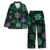 Ladies' Christmas Printed Long Sleeved Long Pants Casual Home Set