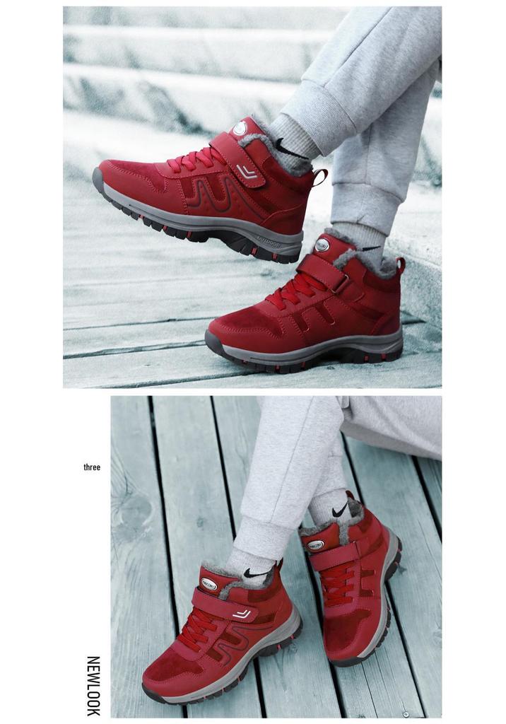 Warm Velvet Winter Shoes for Middle-Aged & Elderly - Unisex Wool Cotton Walking Footwear