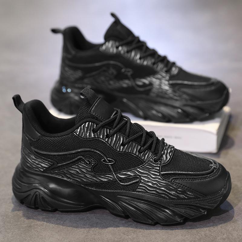 2025 Autumn New Men's Platform Dad Shoes Versatile Student Casual Sports Shoes Mesh Breathable Running Men's Shoes