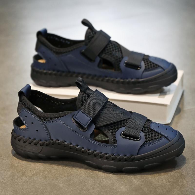 

2024 Новые модные мужские скальные туфли с антифрикционной подошвой для быстрого вмешательства в воду, удобные дышащие кроссовки, сандалии ручной работы EU38 синий