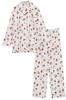 Sanrio Characters Loungewear Pajamas Shirt Long Sleeve Spring Autumn [Kaitac Family] Women's (L, Off-White)