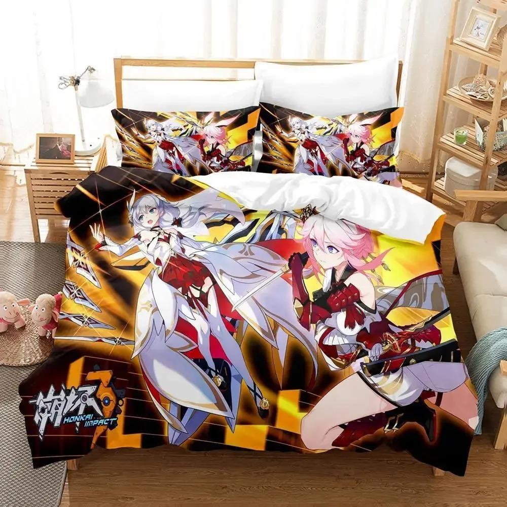 Honkai Impact 3 Bedding Set Single Twin Full Queen King Size Bed Set Aldult Kid Bedroom Duvet Cover Sets 3D Print Kawaii Anime