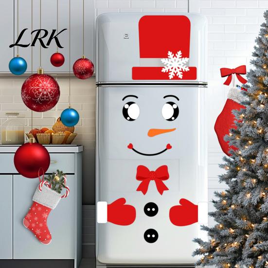 Self Adhesive Holiday Window Clings Christmas Snowman Stickers, DIY Decorative Emoticon Stickers for Party Supplies, Glass Waterproof Peel and
