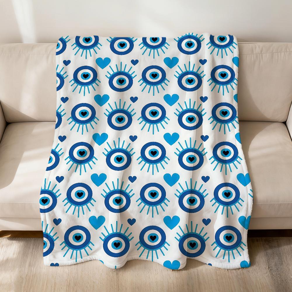 Fashion Cool Lucky E-Evil Eye N-Nazar Flannel Soft Warm Plush Blanket Sofa Living Room Pet Hogar Bedroom Gift Home Car Portable