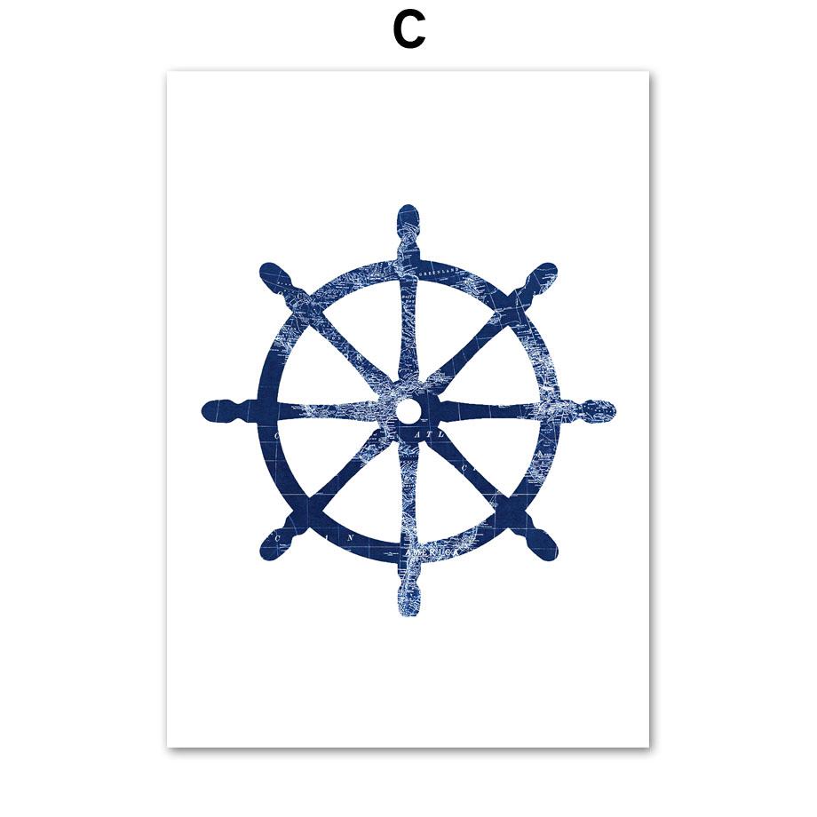 World Map Hot Air Balloon Sailboat Compass Retro Wall Art Nordic Posters Painting Cartoon Pictures Kids Room Decor Canvas Prints