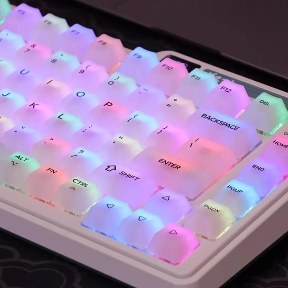Clear Matte Translucent Keycaps, Suitable for Most Mechanical Keyboards, Ice Crystal, 1% Cherry, PBT, CHERRY