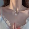 Fashionable Women's Necklace with Butterfly Pendant Stylish Double Layer Clavicle Chain Accessory for Fashionistas