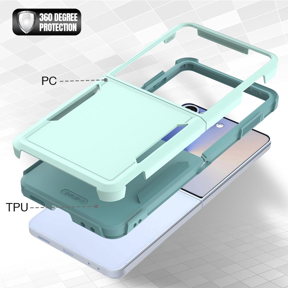 Luxuriöse Armor Otter-Box Handyhülle für Samsung Galaxy Z Flip 7 6 5 4 Splicing Color Bumper Stoßfester Schutz Harte Rückabdeckung