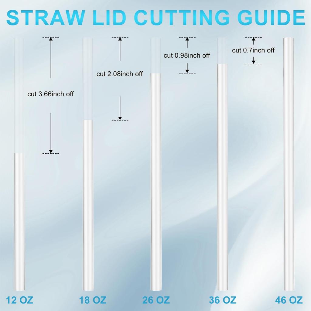 Straws Set for Yeti Rambler Bottle, Including 6pcs Replacement Straws and 1pc Cleaning Brush, 8.39 inch Length Cuttable Drinking Straws Reble