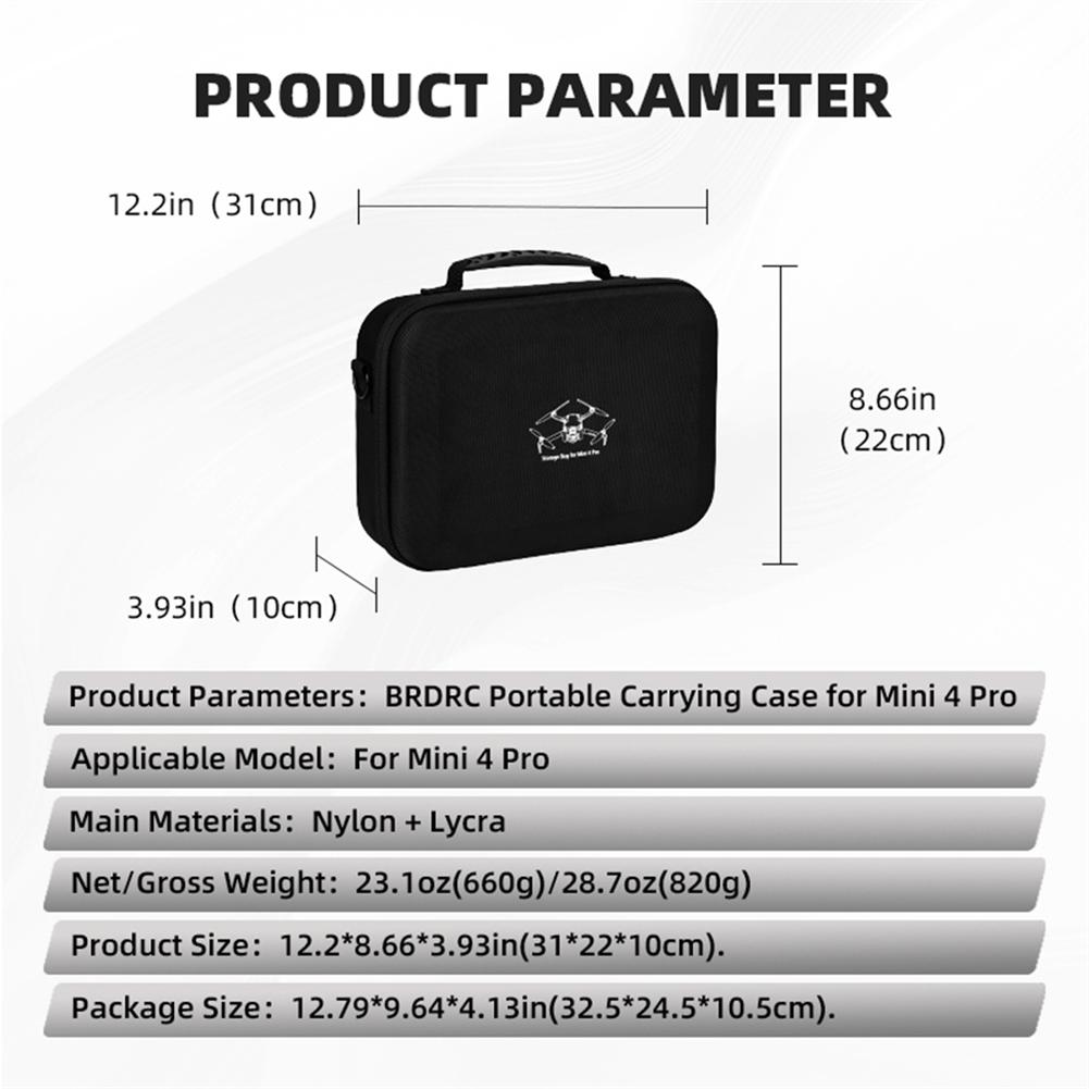 Portable Carrying Case Drones Protective Case Travel Storage Box Crossbody Bag Compatible For DJI Mini 4 Pro Drones Accessories