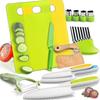 Toddler Kitchen Utensil Set - Toddler Safe Kitchen Knife Set For Real-life Cooking With Toddler Safe Plastic Knives - Kids Cutting Board