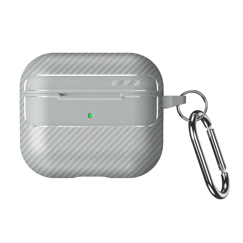 YurKem Carbon Fibre Earphone Case For Apple Airpods 3 Shockproof Cover For Air Pods 3 Supports Wireless Charging With Keychain Case
