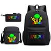 Rhythm box peripheral schoolbag sprunki cartoon starry sky backpack 3-piece set