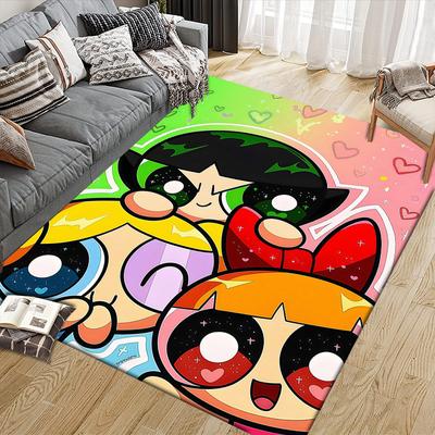 Powerpuff Girls Art Area Rug, Powerpuff Girls Fan Living Room Carpet, Perfect Gift.chl