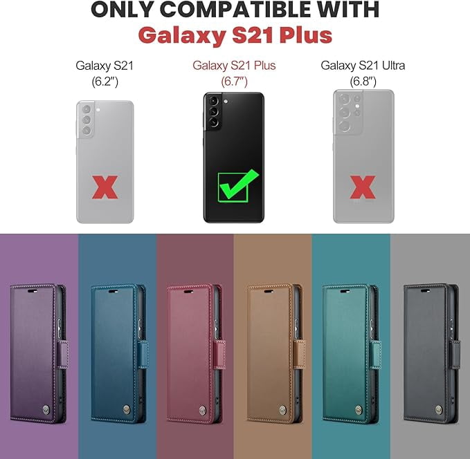 For Samsung Galaxy S21  Plus 5G Wallet Case with [RFID Blocking] Card Holder Magnetic Kickstand,Leather Flip Protective Case Wallet