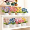 Handmade Crochet Forget-Me-Not Potted Plant Ornament – Small Flower Gift for Mother’s Day or Elderly