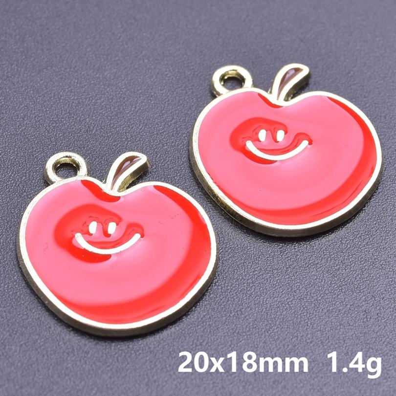 20 Stück Lebensmittel-Accessoires Rote Erdbeere Kirsche Emaille-Anhänger Für Schmuckherstellung Großhandel Frucht Banane Avocado Anhänger Anhänger-Zubehör