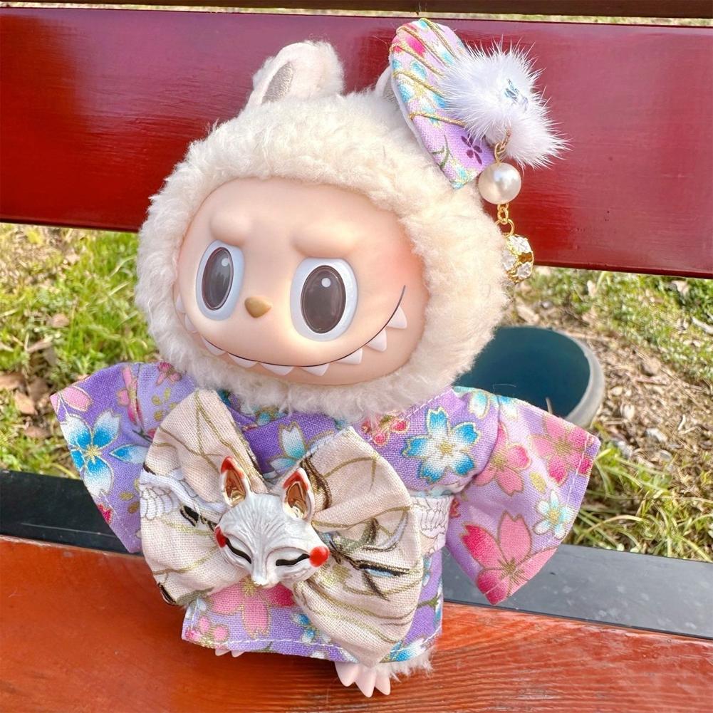 Miniature Kimono Skirt Set for 17cm Labubu Dolls Cute DIY Doll Clothes Fashion Accessories Lovely Outfit Gifts for Girls Friends