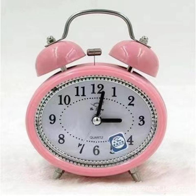 Student Metal Ringing Alarm Clock Creative Children Learning Silent Night Lights Fashionable Classic Loud Bedside Cute Clock Watch