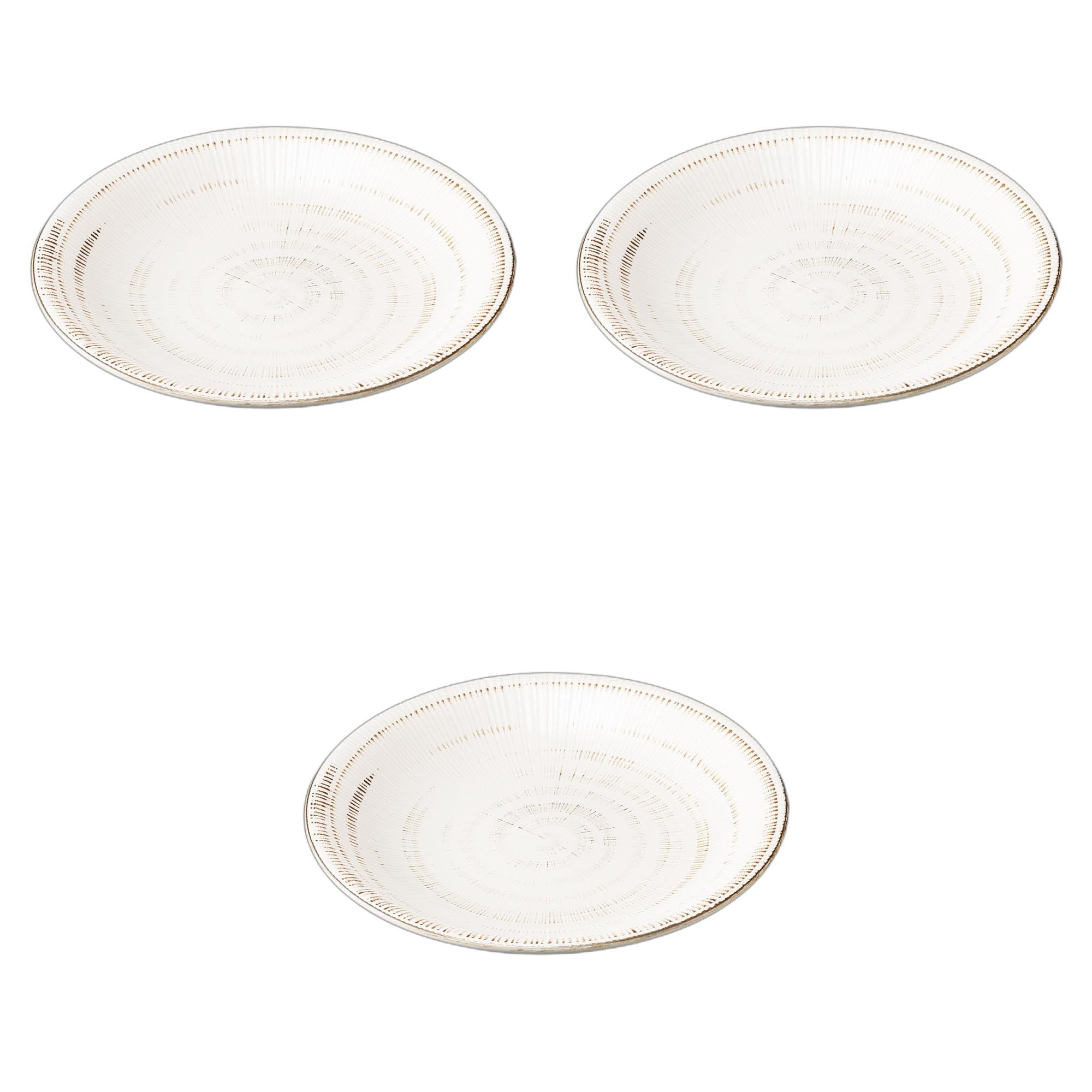 

Set of 3 Rusty Plates x Ceramic Serving Plates by Setomonohonpo Powder-glazed Thousand-Step [30.5 4.3cm]