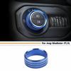 For 18-25 Jeep Gladiator JT/JL Blue Alloy Headlight Switch Knob Cover Ring Trim