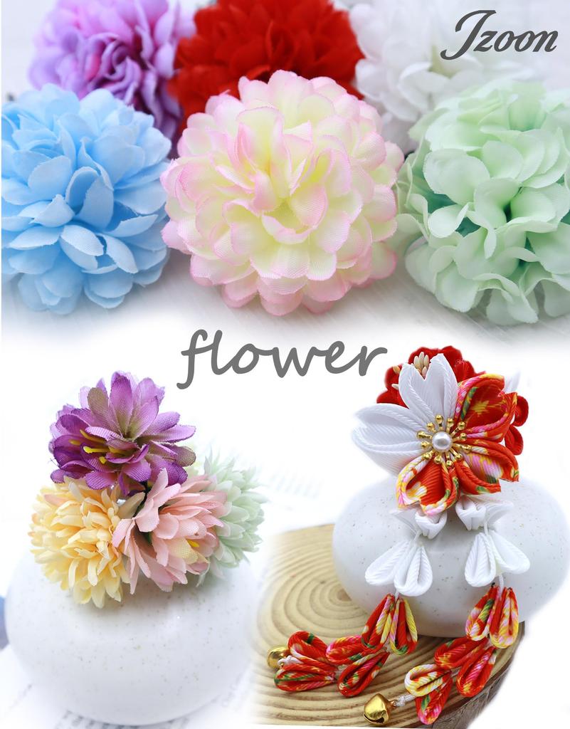 JZOON Hair Handcrafted Hair Ornament with Golden Perfect for and other Japanese and Ornament Handmade, Tsumami-zaiku Bells, Ornament, Red,