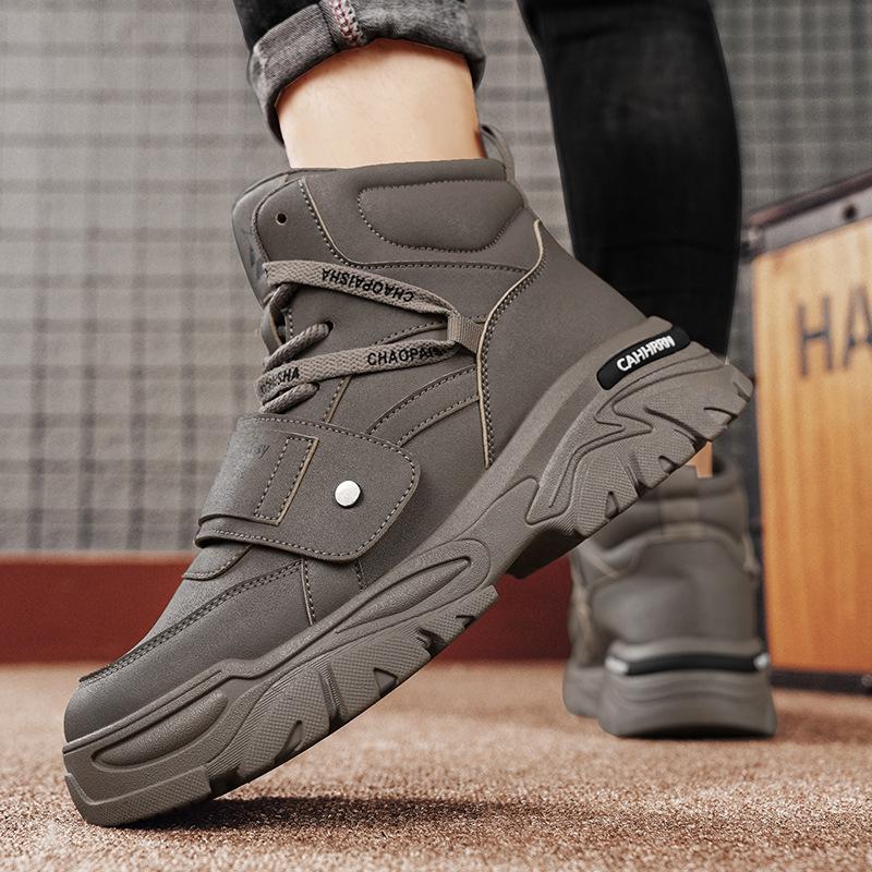 Tooling boots men's outdoor retro autumn and winter platform high-top hiking shoes trend casual Martin tide shoes men