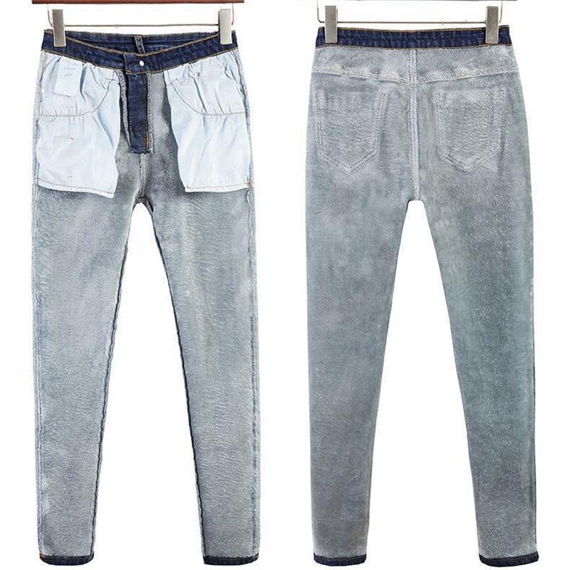 Women's 2025 Fleece-Lined High-Waisted Skinny Jeans - Winter Slimming Elastic Pencil Pants